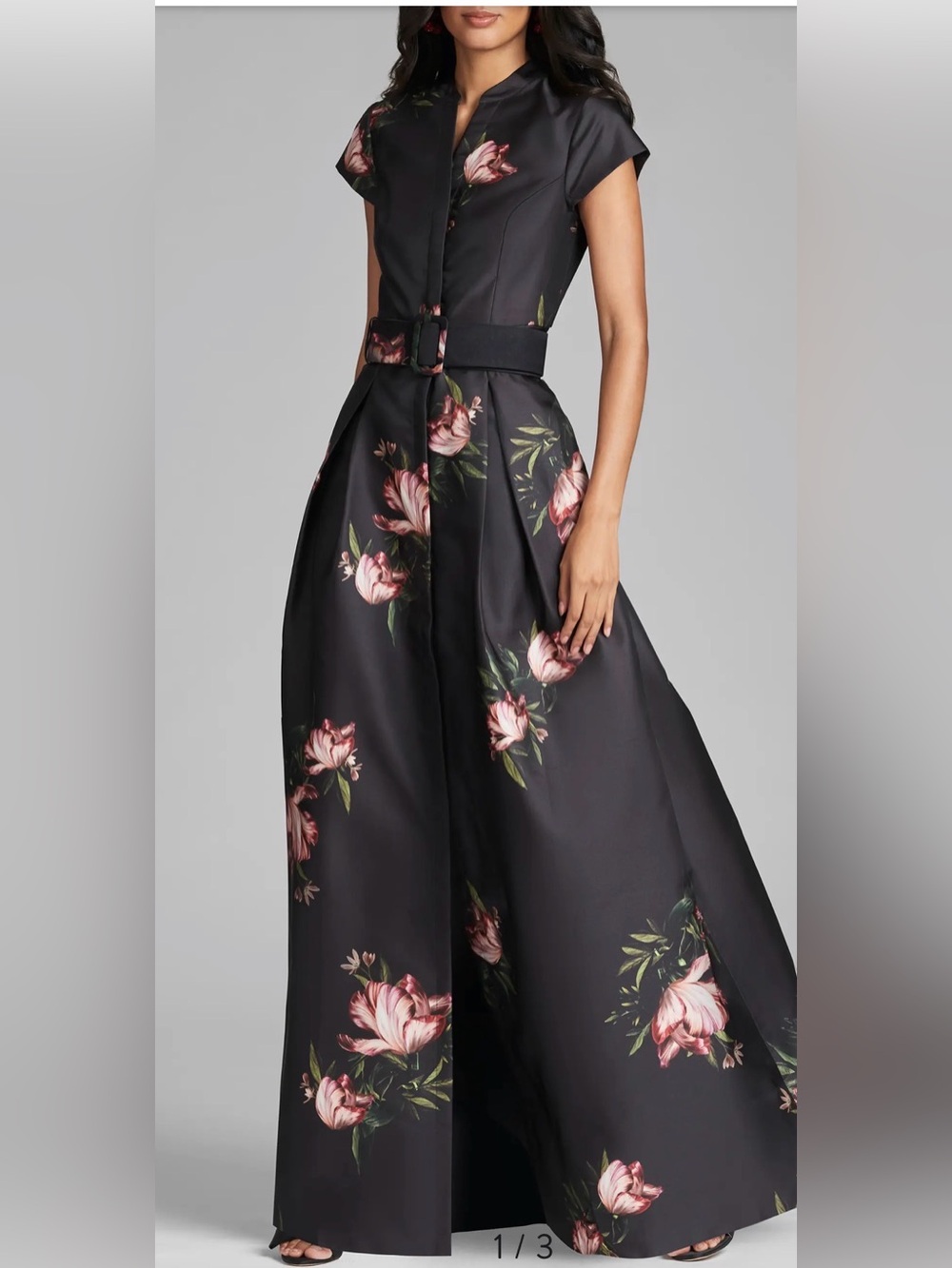 Sachin & Babi
Marta Floral Print Belted Satin Gown size 14 New